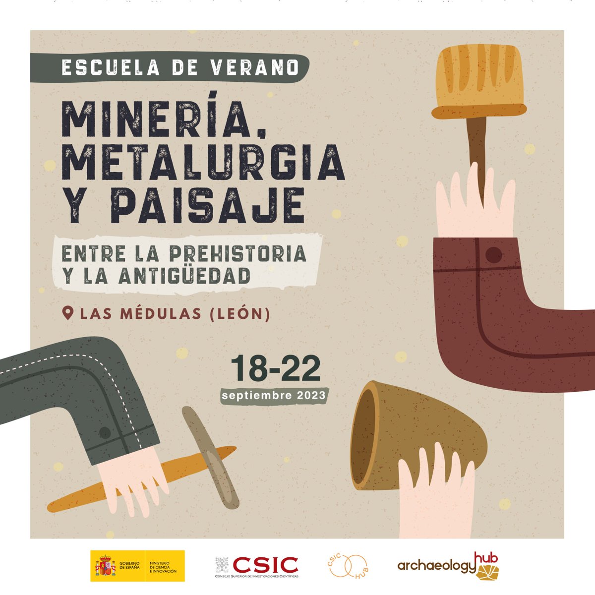 CSIC_VAACT's tweet photo. 🔴#EscueladeVerano “Minería, metalurgia y paisaje entre la Prehistoria y la Antigüedad”.
🗓️18 - 22 sept
📍Las Médulas
#Prehistoria #Antigüedad #Geoarqueología #metalurgia #Arqueobiología #patrimonio #CSIChub https://t.co/HaYbCzzjcu