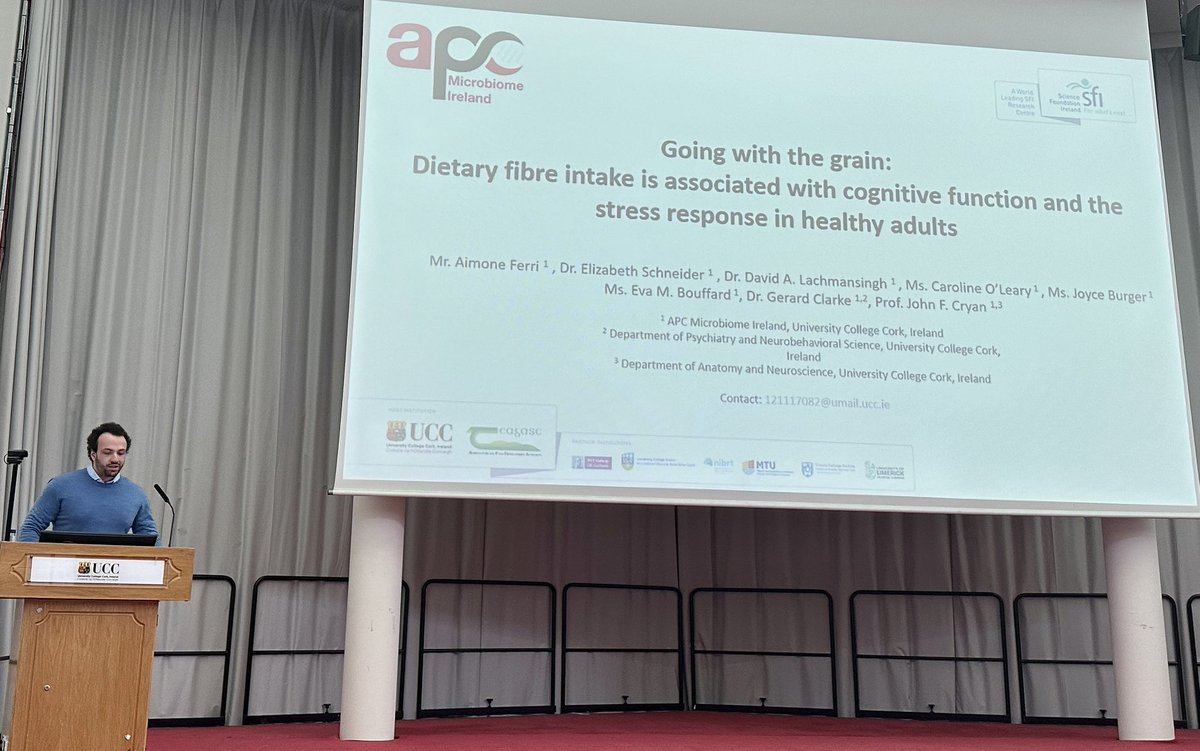 John F. Cryan (@jfcryan) on Twitter photo Second year PhD Student & Dietitian <a href="/AimoneFerri/">Aimone Ferri, MSc</a> is next up at <a href="/UCCMedHealth/">UCC Medicine & Health</a> #UCCFutures conference to talk on the role of fiber on brain health & behavior #cryanlab <a href="/Pharmabiotic/">APC Microbiome Ireland</a> <a href="/AnatNeuroUCC/">UCC Anat. & Neurosci</a> Second year PhD Student & Dietitian <a href="/AimoneFerri/">Aimone Ferri, MSc</a> is next up at <a href="/UCCMedHealth/">UCC Medicine & Health</a> #UCCFutures conference to talk on the role of fiber on brain health & behavior #cryanlab <a href="/Pharmabiotic/">APC Microbiome Ireland</a> <a href="/AnatNeuroUCC/">UCC Anat. & Neurosci</a>