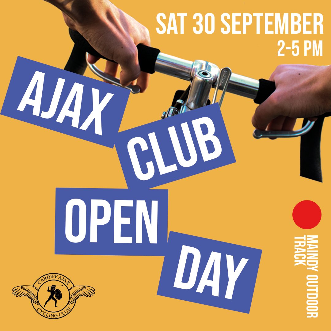 CardiffAjaxCC's tweet photo. Want to get into cycling?? Come to our Club Open Day on 30 September at Maindy Track!!! 

Women's, Family and Introduction sessions led by our coaches. Refreshments and a membership stand if you're keen to join, or to talk all things bikes! 🚴🚴‍♀️💨

More 👇 https://t.co/B4RaDVjYlR