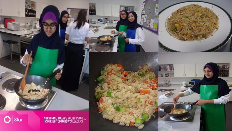 In food and nutrition, Year 8 students had SOY much fun cooking delicious and colourful egg fried rice. Look WOK they cooked below! 😊” #stirfry #quickandeasy #delicious #healthy