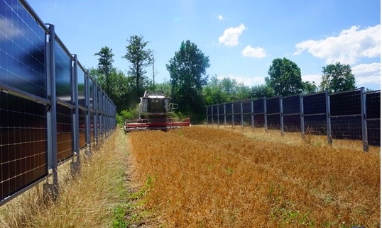 GreenCompWW's tweet photo. Vertical, bifacial photovoltaic panels from #Next2Sun offer numerous advantages. They enable the integration of agriculture and solar power. Their east-west orientation maximizes off-peak production in the morning &amp; evening🚜🌞🌱

More @Next2Sun, picture: https://t.co/jHoNV6uTta https://t.co/Nits2HAVGk