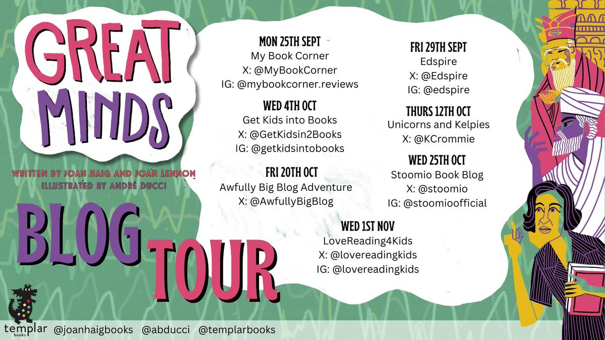 📚Our blog tour kicks off on Monday! Please follow along & find out more about what GREAT book bloggers are saying about GREAT MINDS! 📚

#greatminds #blogtour #blog #bookbloggers #kidsnonfiction #nonfic #booksforkids #childrensbooks #bookreviews #followalong #ffb