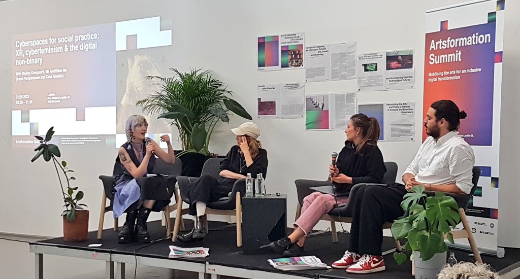 KEAtweets's tweet photo. @artsformation In the discussion led by Billie Dibb from @euroalter, experts discuss the future of #AI and the ways #artists can engage in the #DigitalTransformation. https://t.co/yrSbEvl0hj