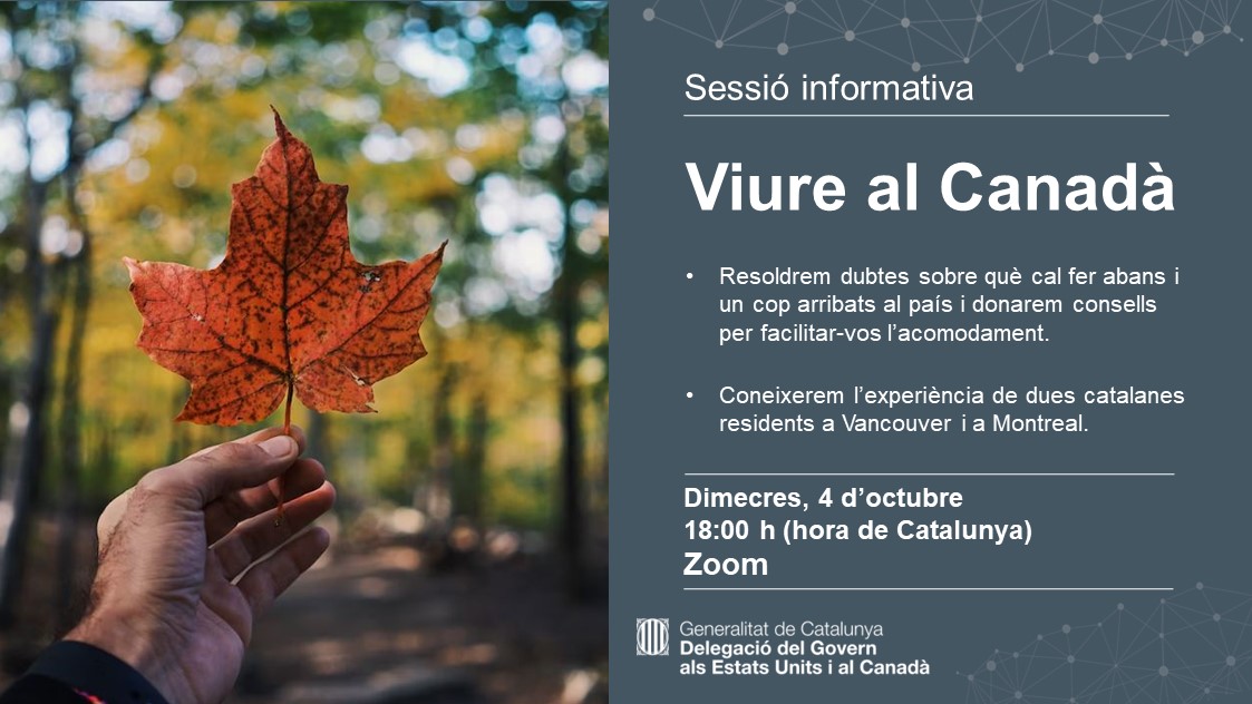Ocupació (@ocupaciocat) on Twitter photo 👋🏻🇨🇦 T'agradaria treballar, estudiar o viure al Canadà?
🍁 <a href="/Catalonia_US/">Catalan Gov. United States and Canada</a> organitza una sessió informativa per resoldre dubtes sobre tràmits i documentació necessària per residir al país.
🗓️ 4 d'octubre, a les 18:00h.
Inscripcions ✍🏻 forms.office.com/e/eWxLXU36tq 👋🏻🇨🇦 T'agradaria treballar, estudiar o viure al Canadà?
🍁 <a href="/Catalonia_US/">Catalan Gov. United States and Canada</a> organitza una sessió informativa per resoldre dubtes sobre tràmits i documentació necessària per residir al país.
🗓️ 4 d'octubre, a les 18:00h.
Inscripcions ✍🏻 forms.office.com/e/eWxLXU36tq