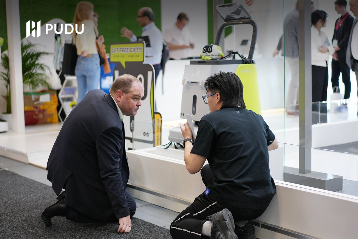 PuduRobotics's tweet photo. Day Two at @CMS_Berlin!
We're thrilled to see so many industry professionals and enthusiasts showing interest in how the #PUDUCC1 can revolutionize service operations.
If you're at CMS Berlin, swing by Stand 218, Hall 2.2 and say hello! 🔥
#CMSBerlin #PuduRobotics #Robotics https://t.co/GdtrY5Kihq