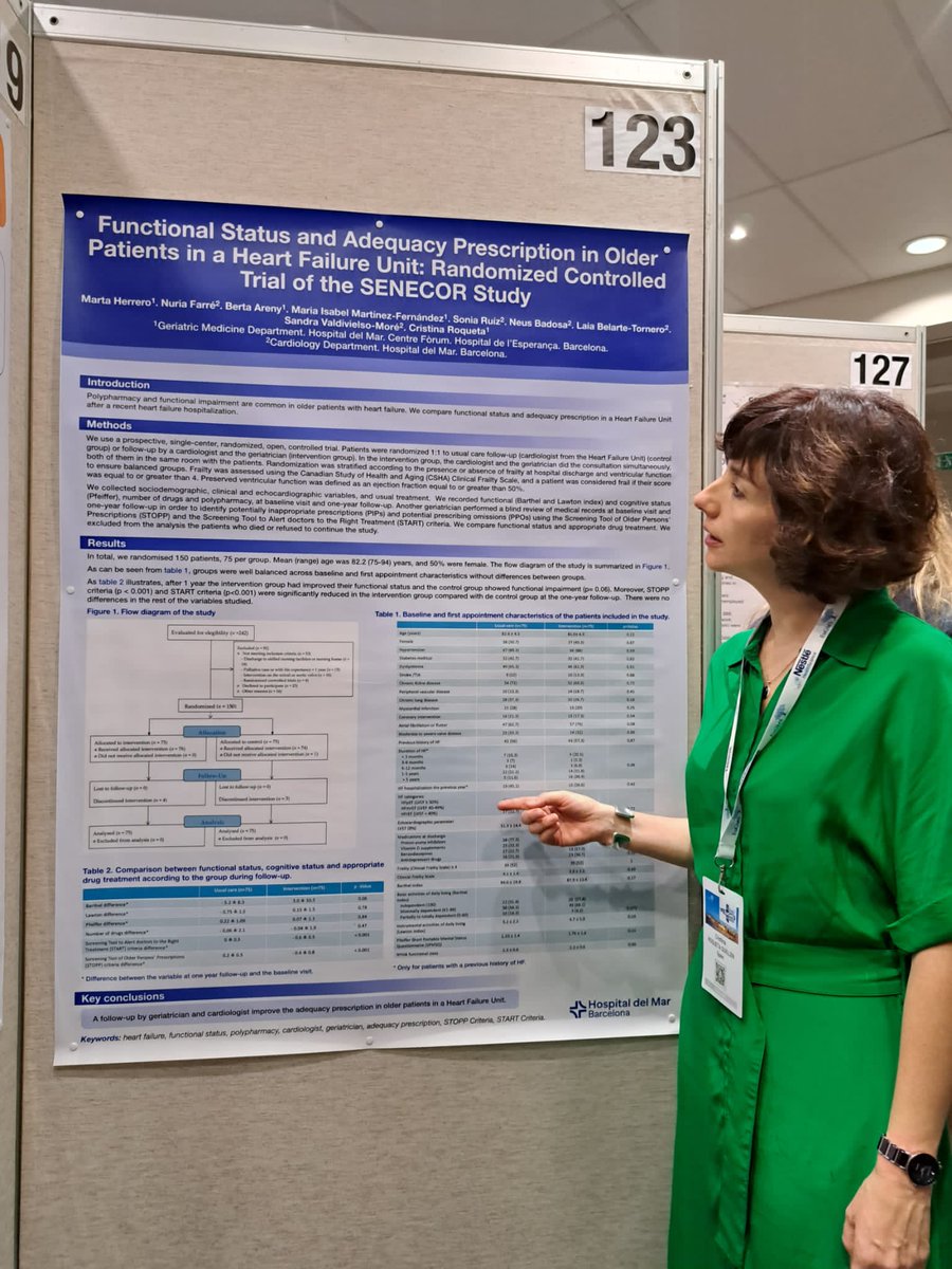 RoquetaCristina's tweet photo. Poster session at the 19th Congress of the Geriatric Medicine Society (EuGMS)@EuGMSSociety 2023 at Helsinki: @RoquetaCristina MD, PhD of Geriatric Medicine Department @hospitaldelmar #CentreFòrum is talking about the results of Senecor Study. https://t.co/IHQ8vZmypD
