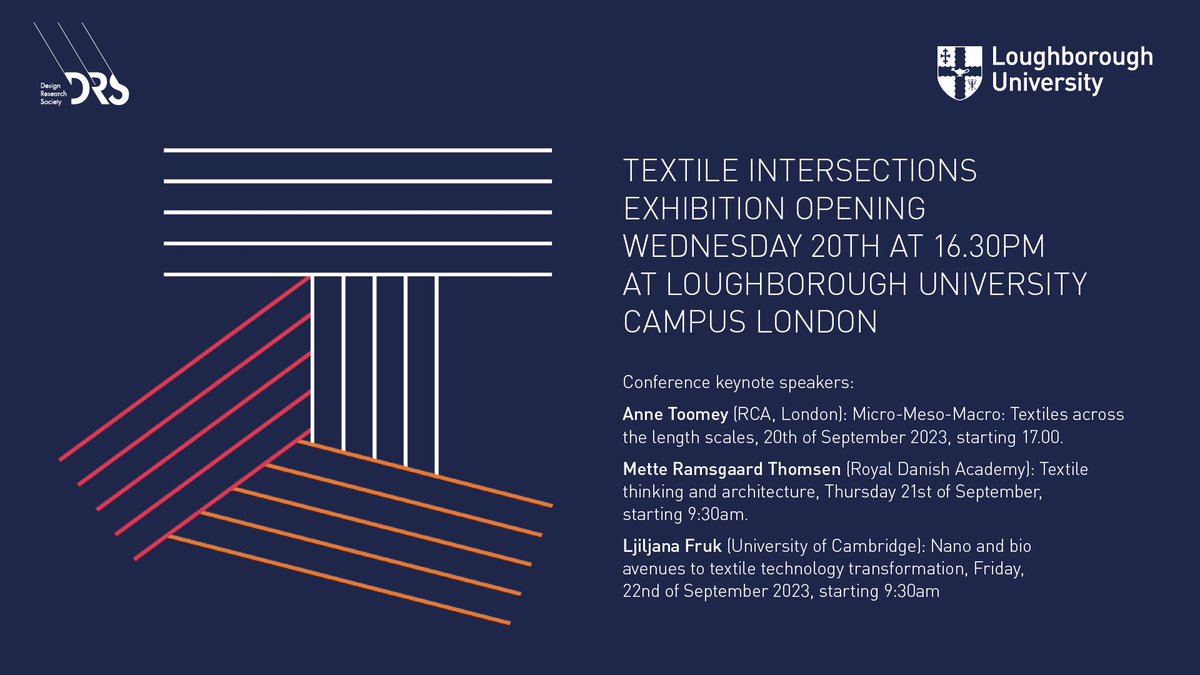 Lboro Creative Arts (@lboroca) on Twitter photo Starting today! <a href="/TIntersections/">Textile Intersections</a> is a four-day conference that explores and celebrates the nature of collaborations in textile design research through six themes.
Details 👉 textile-intersections.com/conference-pro…
<a href="/lborolondon/">Loughborough University London</a> <a href="/textiltronics/">Tincuta Heinzel</a> Starting today! <a href="/TIntersections/">Textile Intersections</a> is a four-day conference that explores and celebrates the nature of collaborations in textile design research through six themes.
Details 👉 textile-intersections.com/conference-pro…
<a href="/lborolondon/">Loughborough University London</a> <a href="/textiltronics/">Tincuta Heinzel</a>