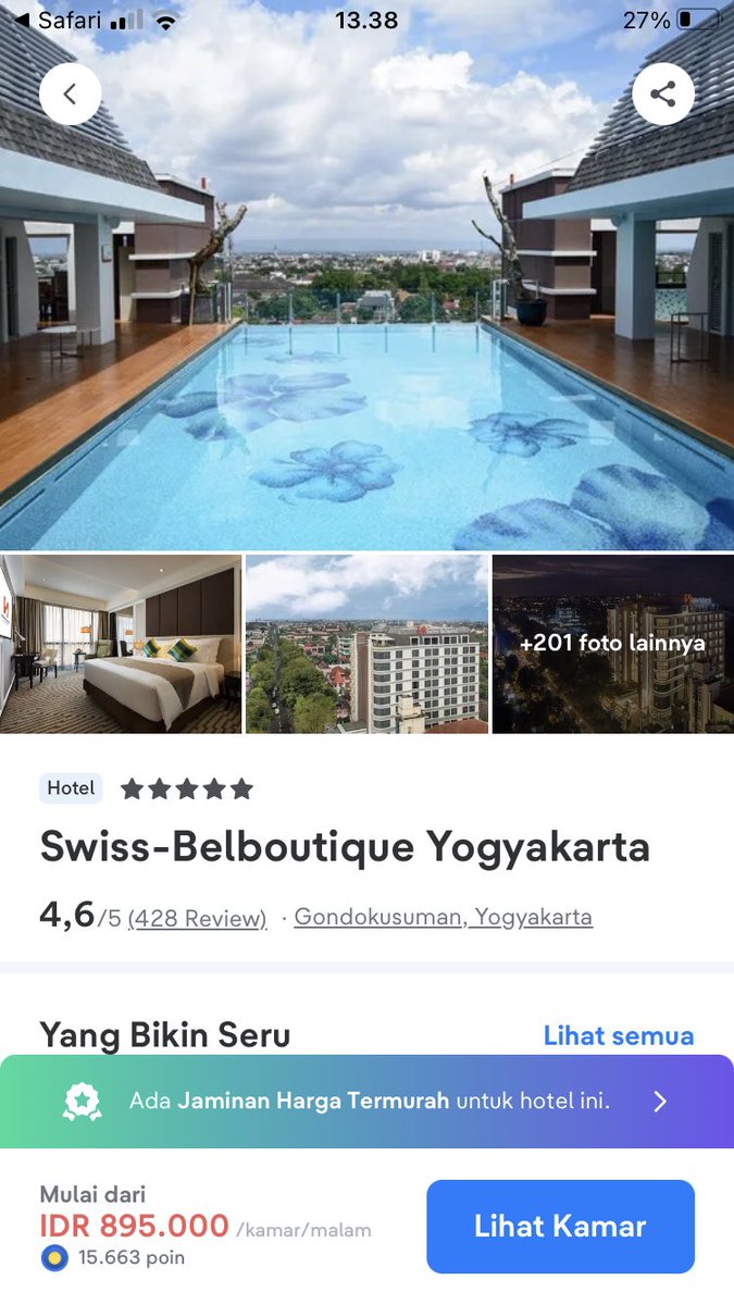 Rindu ke Yogyakarta menghirup udara segar pagi hari di rooftop hotel &amp; breakfast bersama orang tercinta 🥰 Ga khawatir nginep disini karena dpt harga murah dari <a href="/tiket/">tiket.com</a> promonya aku masukin di link ini ya:
go.tiket.com/GebyArdisaTW 

#Sobattiket #Bulatkantiketmu #tiketMurah