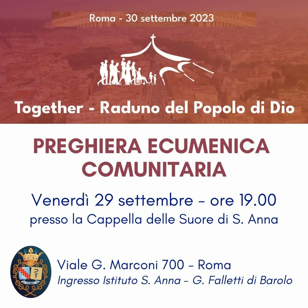 I Giovani provenienti da vari paesi dell'Europa e di diverse religioni cristiane si incontrano per pregare in Unita.
È Aperto a tutti
#Together #30Settembre #Taizè #Ecumenismo #Roma #Santanna #Università #RomaTre #Preghiera