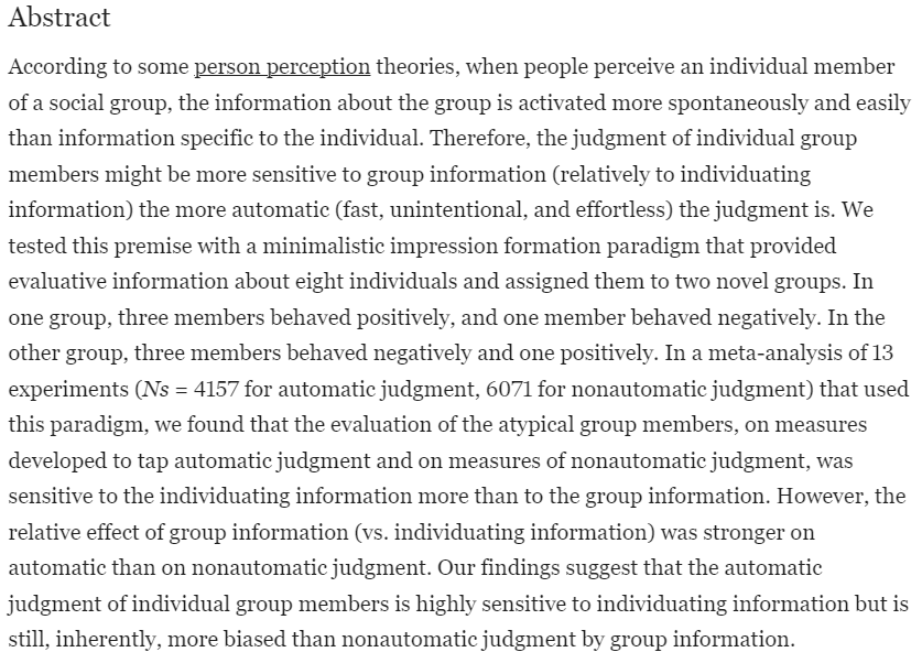 Mayan Navon-Shapira (@mayan_navon) on Twitter photo Check out our🚨new paper🚨 (Navon & Bar-Anan, 2023), examining whether, inherently, automatic judgments are more sensitive to group information, relative to deliberate judgments <a href="/JExpSocPsych/">Journal of Experimental Social Psychology</a>
…w-sciencedirect-com.ezproxy.bgu.ac.il/science/articl… Check out our🚨new paper🚨 (Navon & Bar-Anan, 2023), examining whether, inherently, automatic judgments are more sensitive to group information, relative to deliberate judgments <a href="/JExpSocPsych/">Journal of Experimental Social Psychology</a>
…w-sciencedirect-com.ezproxy.bgu.ac.il/science/articl…
