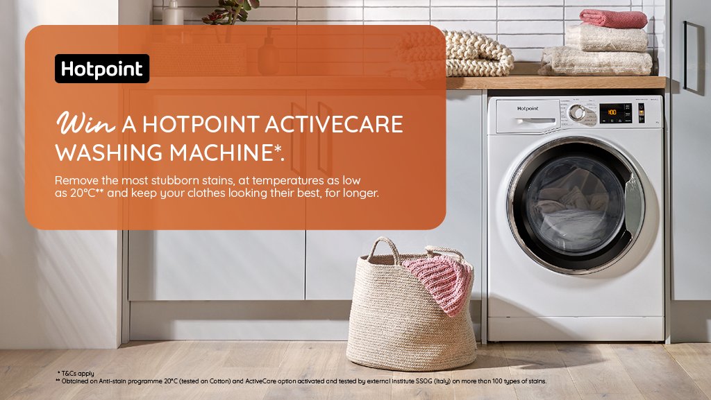 HughesDirect's tweet image. Enter our prize draw to #WIN a @HotpointUK ActiveCare Washing Machine!
This is a multi-platform prize draw and can be entered on Facebook, X and Instagram as separate entries. Follow @HughesDirect &amp;amp; repost to apply on X.
Ends 27/09/23, Ts&amp;amp;Cs apply - hughes.co.uk/prize-draw