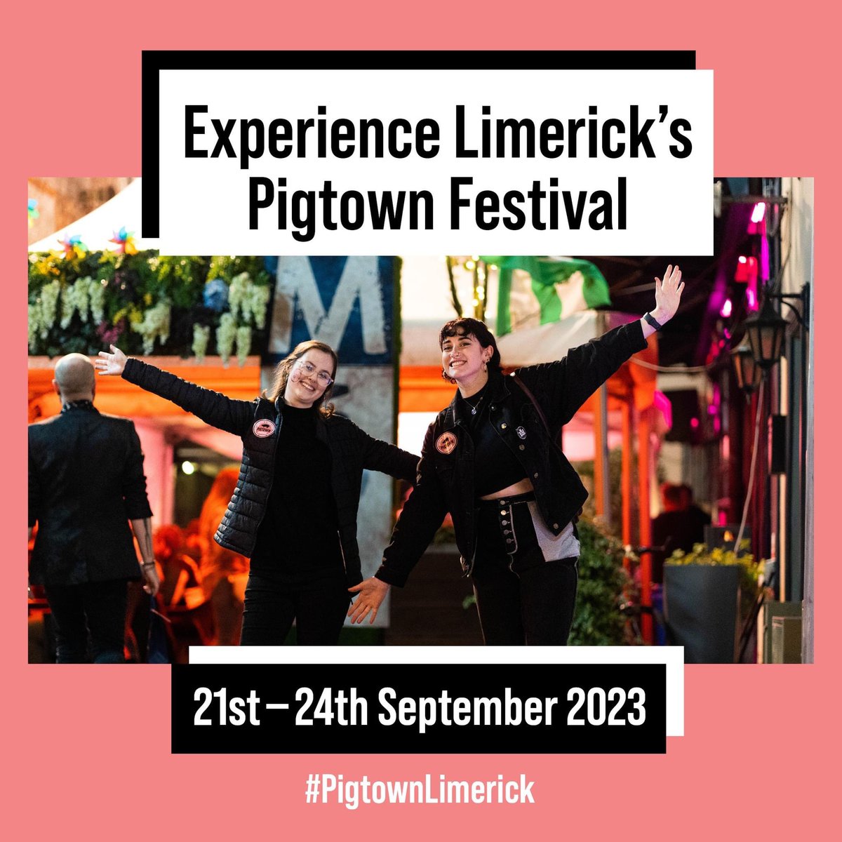 🐷 The @PigtownLimerick Festival kicks off today! Delicious dining and tasting events take place in The French Table and @mothermacspub this evening… 🐷 Looking forward to family fun tomorrow for @CultureNight, particularly the Pigtown Parade gathering at Bedford Row!
