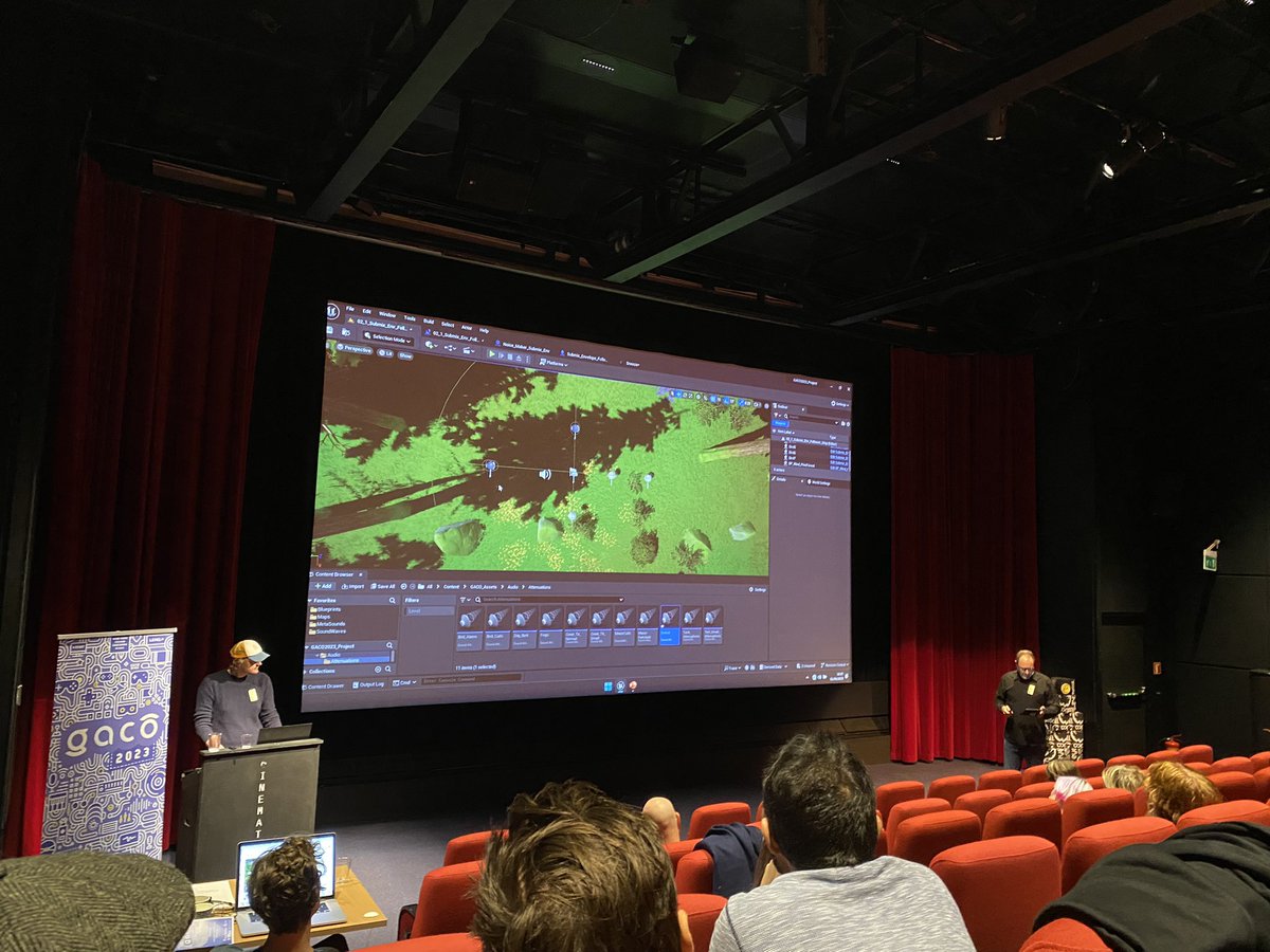 GAiNorway's tweet photo. #GACO2023 is finally under way! So here is a peek at our first two talks! 

Remember that it’s still possible to get livestream tickets so you can watch the talks live! And get access to the recordings 👏
#gameaudio #gamedev #audio #gamemusic https://t.co/llYrw0WOa6