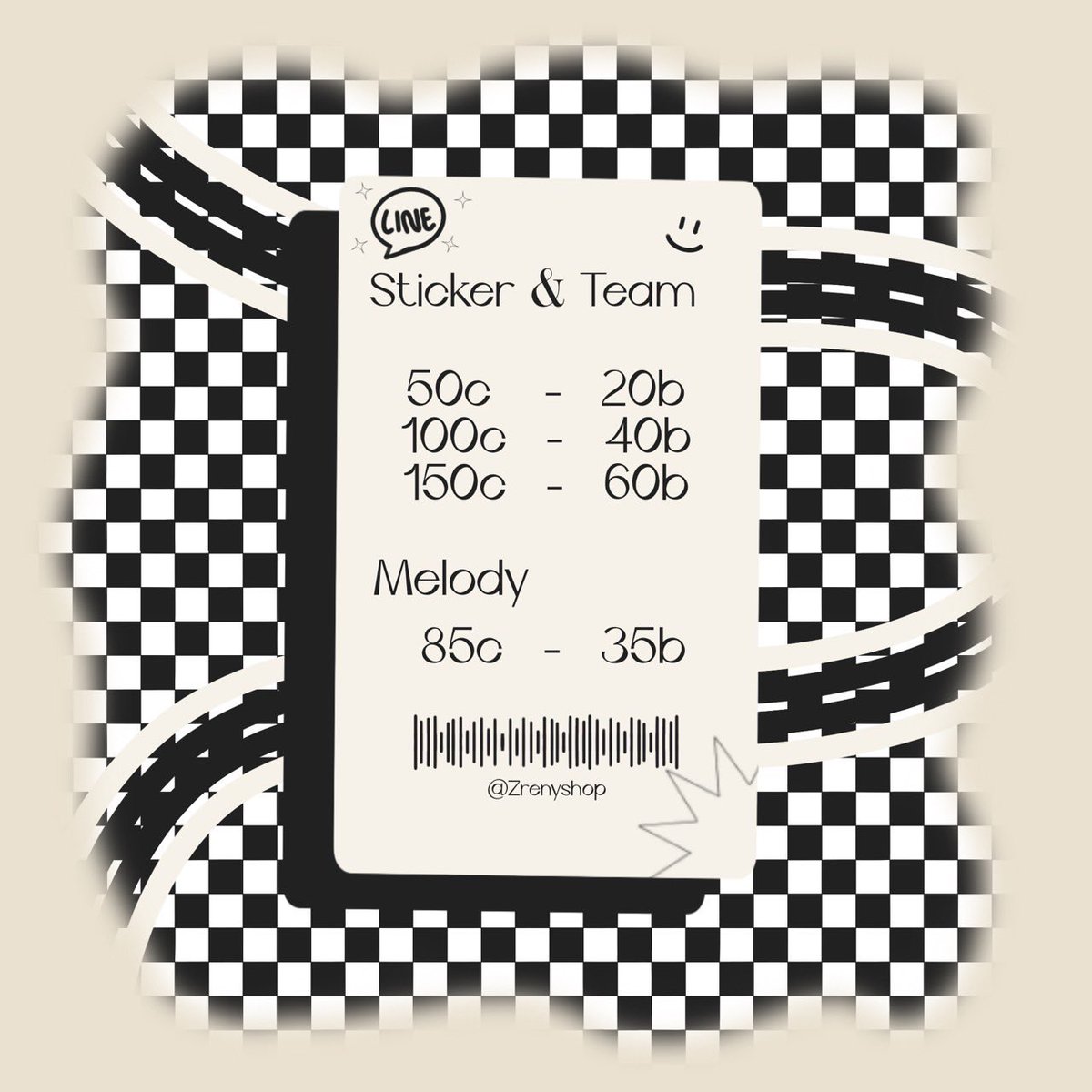 ❥𓂃𓏧สติ๊กเกอร์ไลน์ , ธีมไลน์ , เมโลดี้ไลน์*ෆ⸒⸒

🧚🏻‍♀️50c - 20 ฿
🥯100c - 40 ฿
🧜🏻‍♀️150c - 60 ฿

พร้อมส่งคับ 🙌🏻🤩
สนใจจิ้มทักไลน์มา👉🏻 lin.ee/qLz7dam เลยฮะ!

#สติ๊กเกอร์ไลน์ #ธีมไลน์ #ราคาถูก #สติ๊กเกอร์ไลน์ราคาถูก #ธีมไลน์ราคาถูก