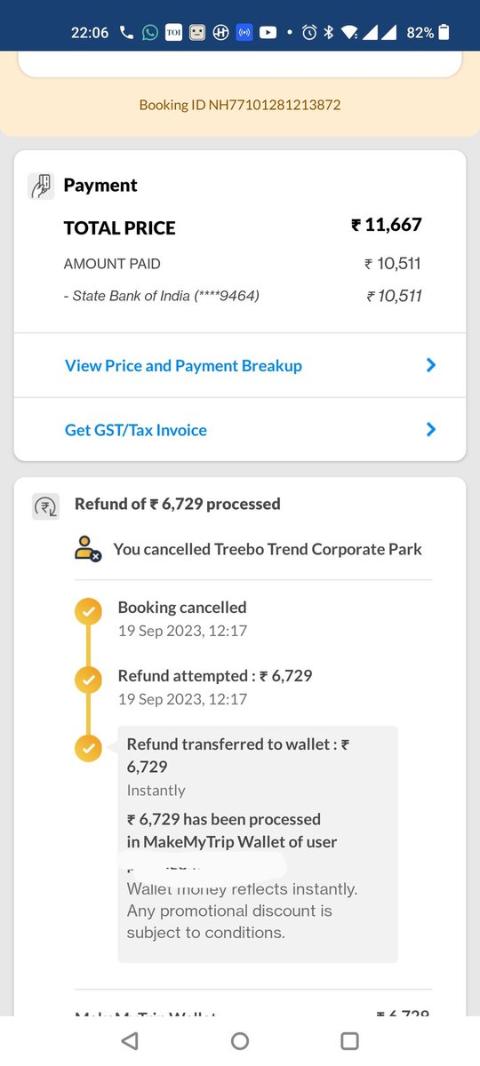 preetig04's tweet photo. So according to @makemytripcare why they have deducted 45% of my money is due to the fact that i canceled my booking 17 mins late!! 17mins cost me rs 4938/- a travel site which does not even give u a grace period of 30mins would u book from such stringent policy? I will not! https://t.co/Ql9ySJonPz