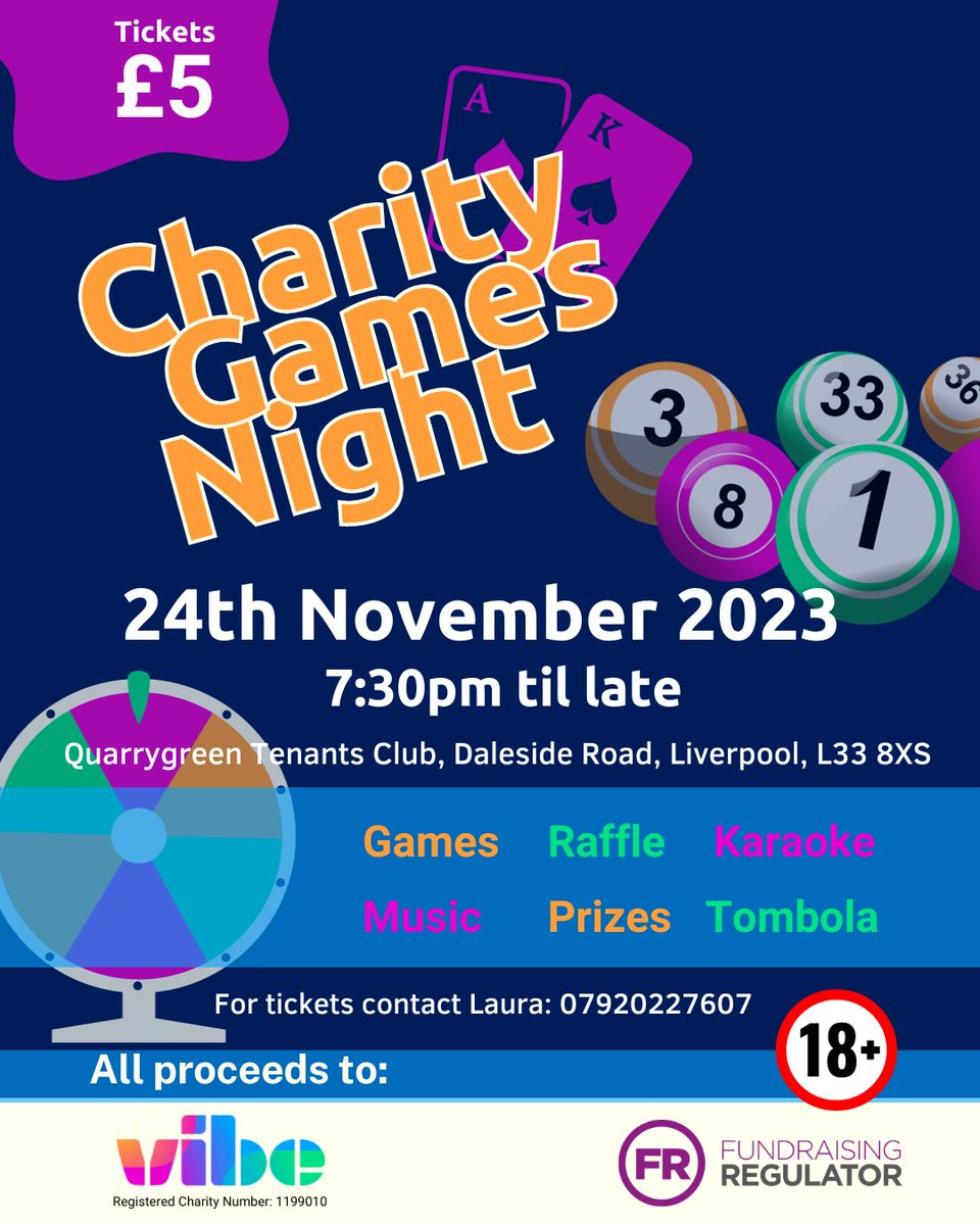 We're hosting an unforgettable Epic Games Night event to raise funds for the charity.

The event takes place on Friday, November 24th, at the Quarry Green Tenants Association, Daleside Road, Northwood Kirkby L33 8XS, from 7:30 pm to 12am.

Contact Laura for tickets:07920227607