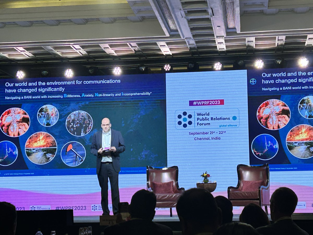 Adrian Cropley OAM, FRSA, SCMP (@acropley) on Twitter photo PR actually stands for āPresence and Relevanceā says <a href="/michapreuss/">Michael Preuss</a> at Bayer #WPRF2023 I love it! As that is what we have to be as communication professionals PR actually stands for āPresence and Relevanceā says <a href="/michapreuss/">Michael Preuss</a> at Bayer #WPRF2023 I love it! As that is what we have to be as communication professionals