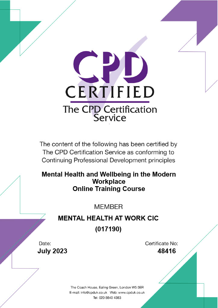 MHAW_UK's tweet photo. We are delighted to reveal that @TheCPDService has accredited our MHaW Manage® workshop. The one day programme is for line managers and supervisors managing mental health at work. 

All delegates receive 10 CPD points!  

For more information get in touch https://t.co/RuXqngjW0X https://t.co/RakWoT4zWo
