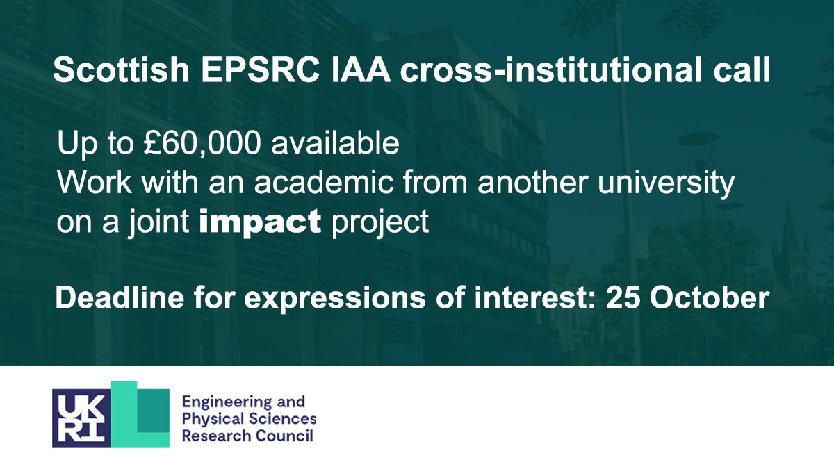 Do you have an idea for an impact project with an academic from another Scottish university? Express your interest in cross-institutional IAA funding.

Find out more: forms.office.com/pages/response…

Participating universities: #UofG <a href="/HWEngage/">Heriot-Watt Engage</a> <a href="/EdinInnovations/">Edinburgh Innovations - Find us on Bluesky 🦋</a> <a href="/StrathThemes/">University of Strathclyde Strategic Themes</a> <a href="/UStAResearch/">University of St Andrews Research & Impact</a>