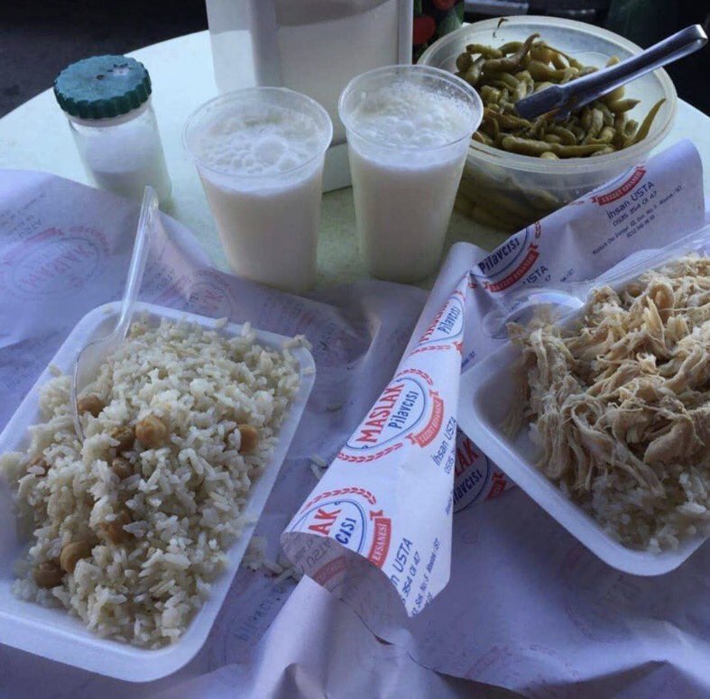tavuk pilav.. acik ayran.. biber tursusu..  seyyar dukkan.. daha iyi bi date yok