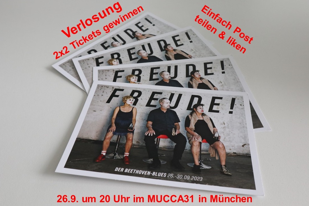 Charamel's tweet photo. Wir verlosen 2x2 Tickets für die inklusive Musiktheaterperformance "#FREUDE! Der #Beethoven-Blues" für taubes &amp; hörendes Publikum am 26.9., 20h, #dasvinzenz im #MUCCA31 in #München. Teilt &amp; likt diesen Post bis inkl. 24.9., am 25.9. informiert @Charamel die Gewinner*innen! #DGS https://t.co/rUlloM3F6b