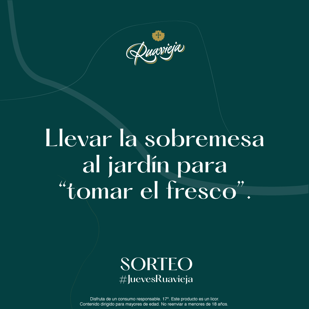 Ruavieja's tweet photo. Nada como tomarse un #Ruavieja al fresco y rodeado de los tuyos 🥰

✅ ¡Síguenos!
🔁 RT este post
@ Menciónanos junto a un amigo

¡Tienes hasta el 24 de septiembre y nosotros 2 botellas de Hierbas o Crema!  #JuevesRuavieja

BBLL 👉 https://t.co/DYLbWtapOs https://t.co/qiBYgVDLgK