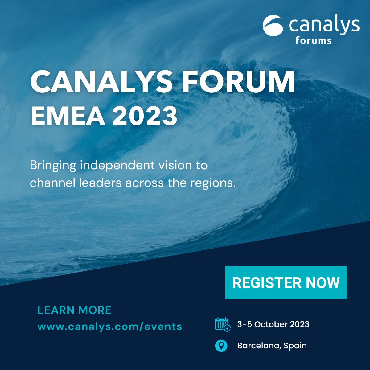 channelcity's tweet image. @Canalys Forums EMEA 2023, ci siamo quasi! Unisciti a noi e partecipa all’evento indipendente di canale più influente dell’anno. A Barcellona si parlerà di tendenze e strategie per costruire un business IT di successo per tutti
#CanalysForums2023 @CanalysForums