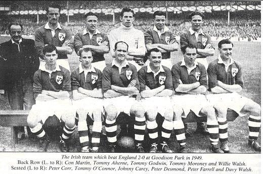 On this day in 1949 the Republic of Ireland beat England 0-2 at Goodison Park. The goals came from Con Martin and Peter Farrell. Farrell was an Everton player at the time playing on his home ground! This famous result for the Boys in Green meant that Ireland became the first