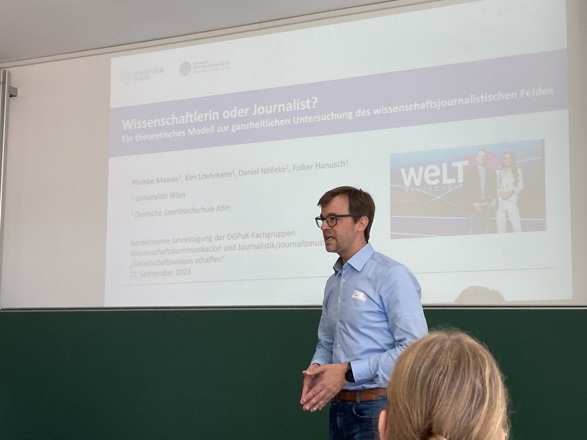 Brigitte Huber (@brigitte_h_) on Twitter photo <a href="/DanielNoelleke/">Daniel Nölleke</a> präsentiert spannende theoretische Überlegungen gem mit <a href="/PhoebeMaares/">Phoebe Maares</a> <a href="/kimloehmann/">Kim Löhmann</a> <a href="/fhanusch/">Folker Hanusch</a> zur Frage „Wer ist Wissenschaftsjournalist:in?“ angesichts neuer Akteursgruppen in der #WissKomm #dgpuk #wissjour23 <a href="/DanielNoelleke/">Daniel Nölleke</a> präsentiert spannende theoretische Überlegungen gem mit <a href="/PhoebeMaares/">Phoebe Maares</a> <a href="/kimloehmann/">Kim Löhmann</a> <a href="/fhanusch/">Folker Hanusch</a> zur Frage „Wer ist Wissenschaftsjournalist:in?“ angesichts neuer Akteursgruppen in der #WissKomm #dgpuk #wissjour23