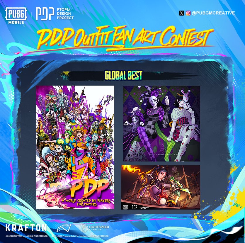 PUBGMCreative's tweet photo. Congratulations to the winners of our P.D.P Outfits Fan Art Contest! 🥳 

Thank you to everyone who participated and shared your designs with us！🏆  

Don't miss other contests: https://t.co/8BRV5ZsqYh

#PUBGMOBILE #PUBGMPDP #PUBGMCREATIVE #PUBGMFANART #PDPDESIGNAWARDS https://t.co/eNcXCR2P6s