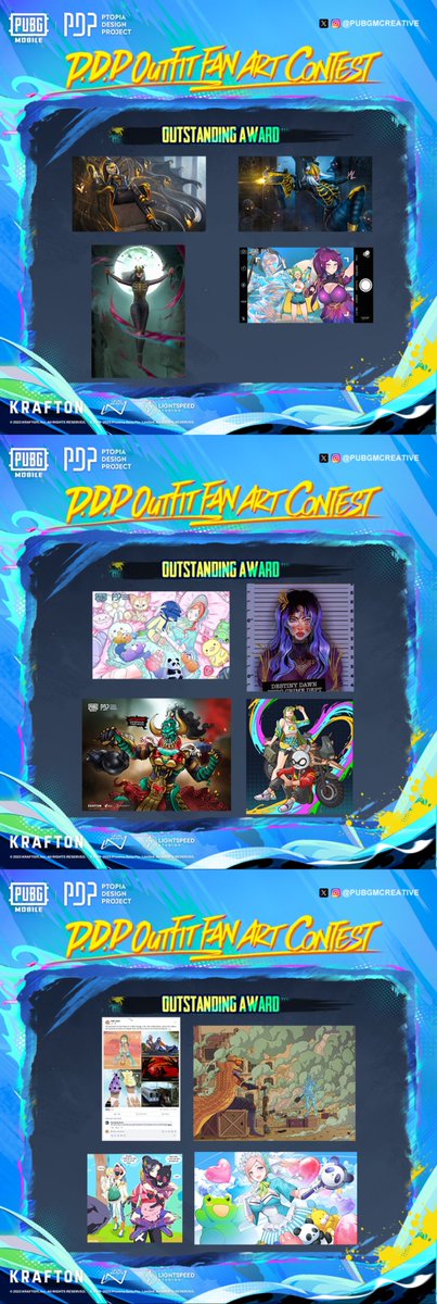 PUBGMCreative's tweet photo. Congratulations to the winners of our P.D.P Outfits Fan Art Contest! 🥳 

Thank you to everyone who participated and shared your designs with us！🏆  

Don't miss other contests: https://t.co/8BRV5ZsqYh

#PUBGMOBILE #PUBGMPDP #PUBGMCREATIVE #PUBGMFANART #PDPDESIGNAWARDS https://t.co/eNcXCR2P6s