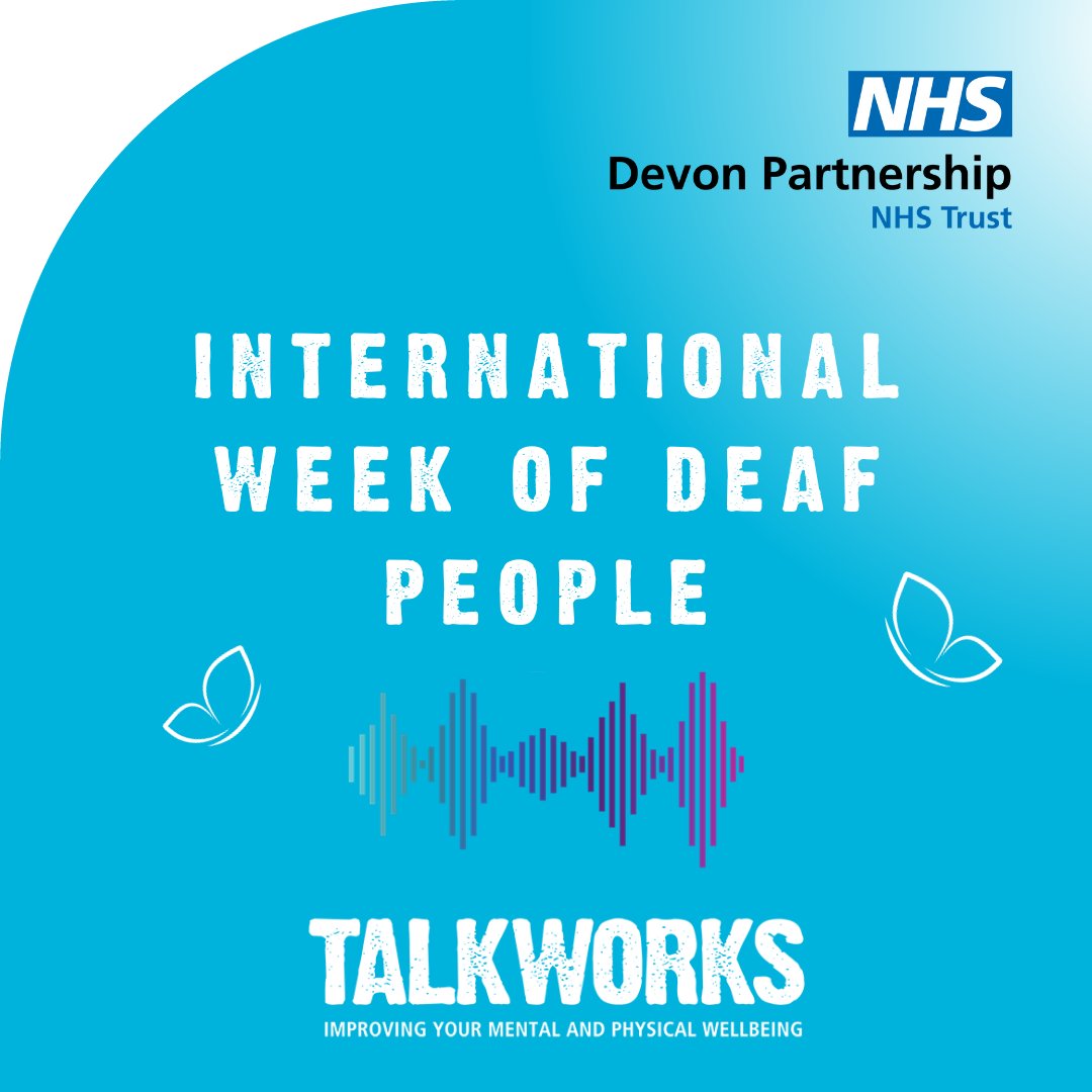 Did you know that, at TALKWORKS, we have a Deaf Psychological Wellbeing Practitioner who can communicate in British Sign Language (BSL) and support members of the Deaf community in Devon who are struggling: orlo.uk/NhyYE
#IWDP #InternationalWeekOfDeafPeople