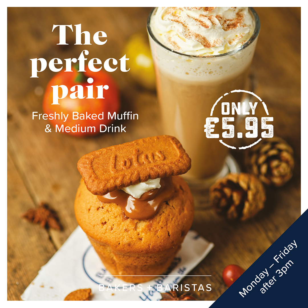 Introducing the Autumn range from Bakers + Baristas. Featuring a brand new selection perfectly indulgent of Autumnal muffins and delicious hot drinks with your favourite seasonal flavours. Visit BB's at Crescent Shopping Centre for more!