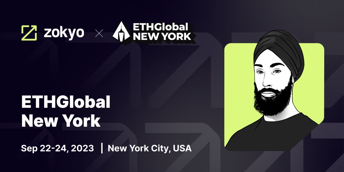 Zokyo will be at <a href="/ETHGlobal/">ETHGlobal</a> NYC!

Our Founder &amp; CEO, Hartej Sawhney (@hartej_), will be there and is looking forward to discussing Digital Asset Security and Investing.

To arrange a meeting with Hartej, shoot him a DM.

#web3 #blockchain #Ethererum