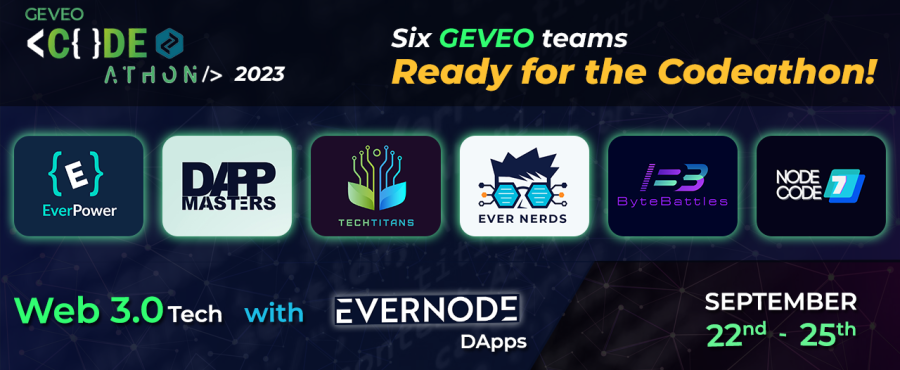 GeveoAu's tweet photo. All ready for the Codeathon 2023! 

Six Geveo teams are gearing up for the event happening from the 22nd to the 25th of September. Technology focus is on Web 3.0 technologies, DApp Development and Evernode.

#GeveoCodeathon #Evernode #Geveo https://t.co/qePsAYYxEY