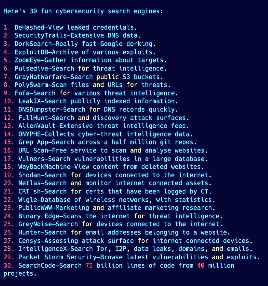 SecurityTrybe's tweet photo. 30 Top Cybersecurity Search Engines https://t.co/IdanaTO9KZ