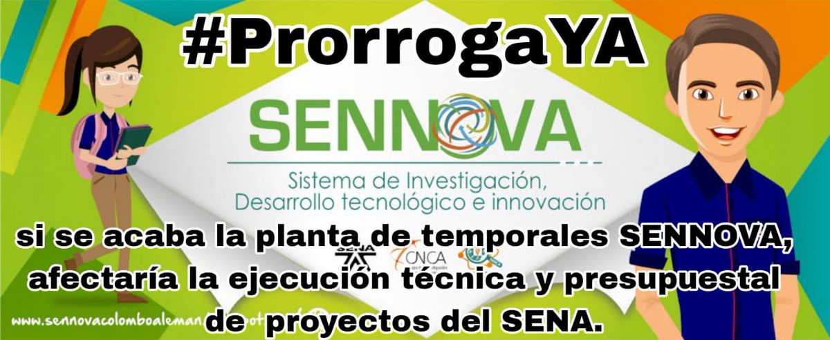 AMurillog01's tweet photo. Para garantizar la continuidad del servicio y evitar colapso @SENAComunica urge firma de #ProrrogaYA y así realizar provisión de nuevos cargos según criterios de ley @petrogustavo @AidaAvellaE @wilsonariasc @AidaAvellaE @ClaraLopezObre @AbrahamJimenezL https://t.co/Hym4LKhIgO