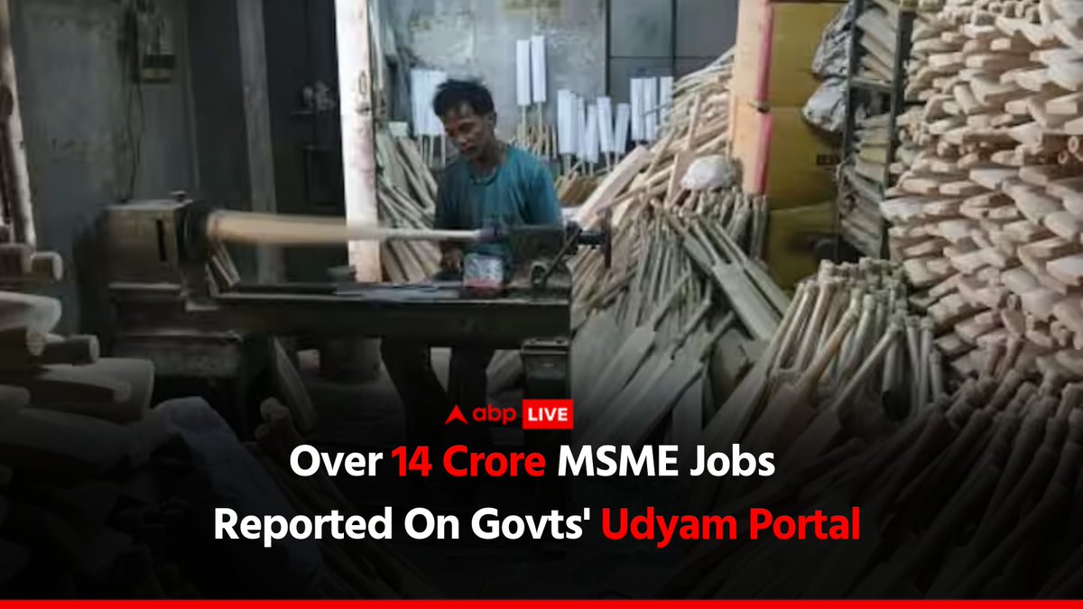 abplive's tweet photo. Over 14 crore jobs have been reported so far by 2.7 crore registered micro, small and medium enterprises (MSMEs) under the Ministry of MSMEs' Udyam portal.
Click on the 🔗 to know more:
https://t.co/VIZ9sTGiAL
#ABPLive #MSMEJobs #UdyamPortal #GovernemntOfIndia https://t.co/GuITZmesoq