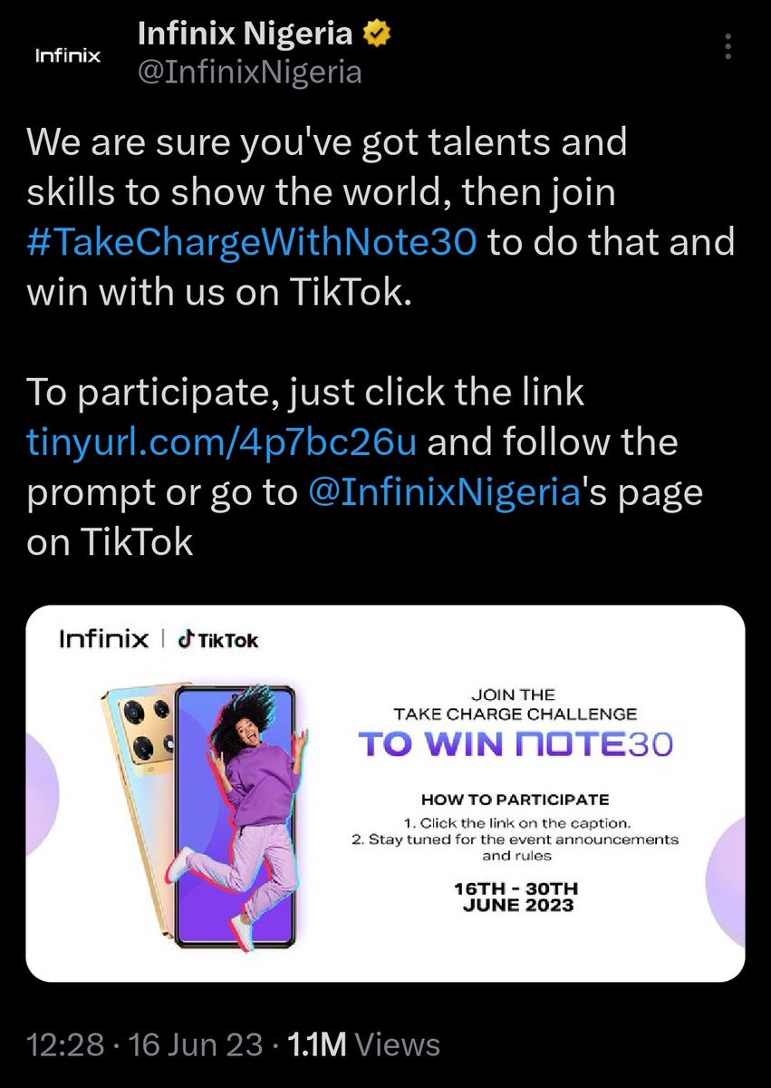 XY_gentleman's tweet image. Hi @InfinixNigeria you didn't announce or reward winners for the #TakeChargeWithNote30 competition you did here &amp;amp; on TikTok a while ago, so there is no assurance nor trust that you'll announce/reward winners for this your new competition either. Not good from a trusted brand👎😐