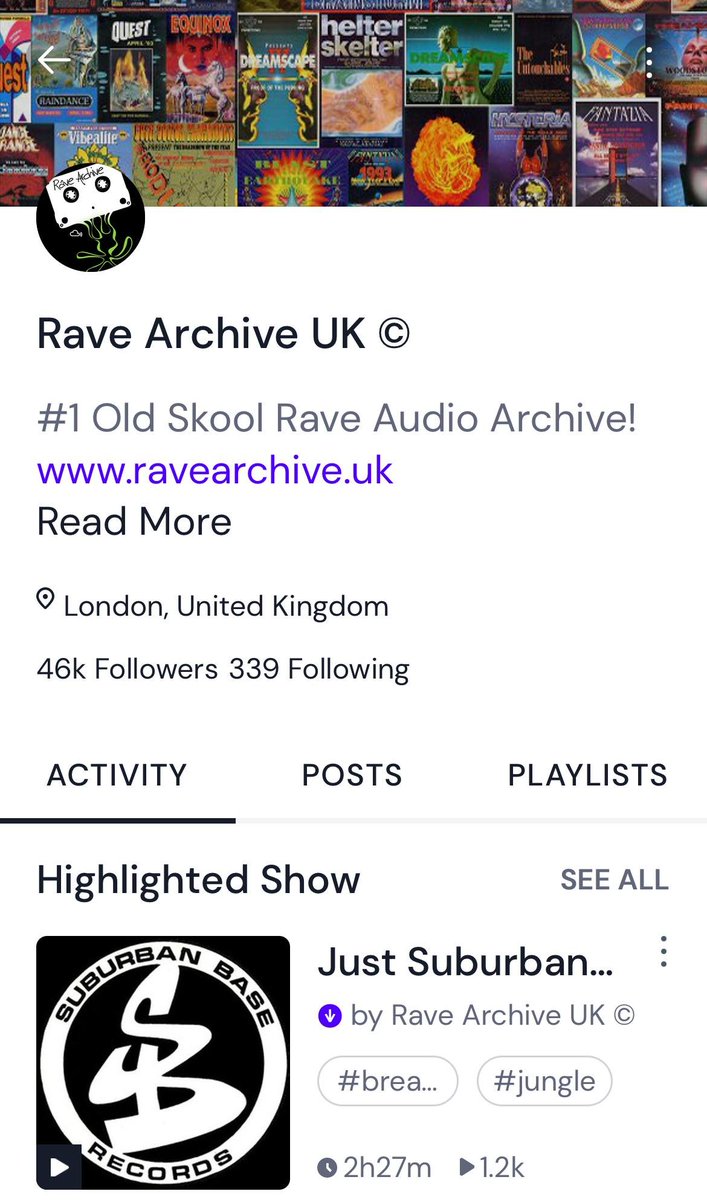 I am unapologetically organised.
If you go to the Rave Archive on <a href="/mixcloud/">Mixcloud</a>, you will find all the raves in playlists, in chronological order from first to latest. ie Dreamscape - 1 - 30
12 years of uploading.
