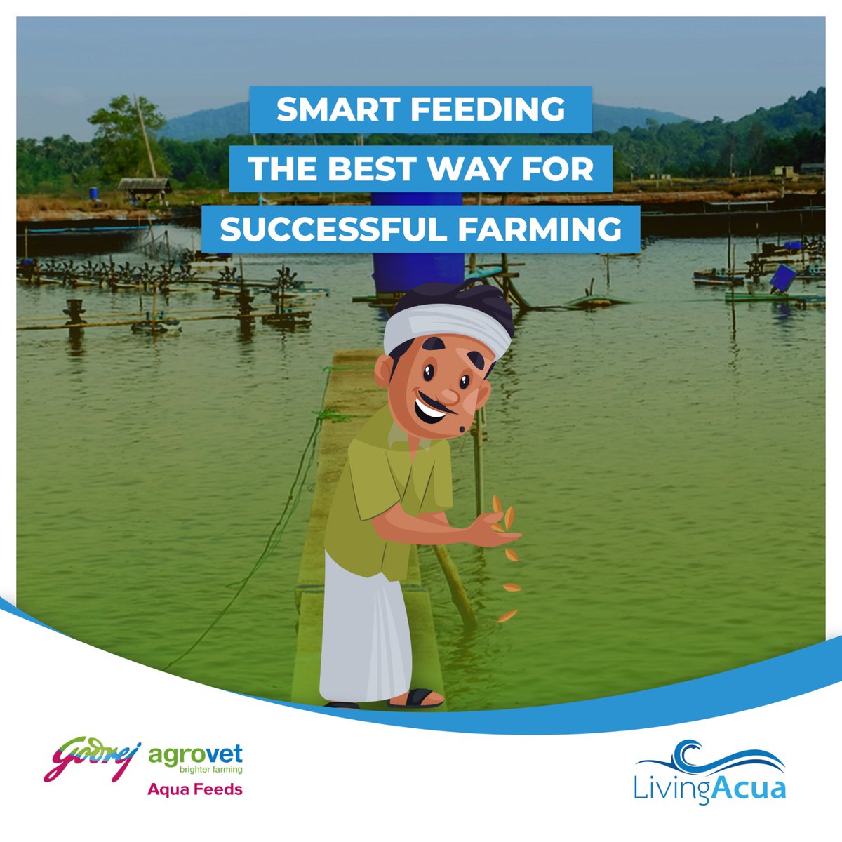 Godrejaquafeeds's tweet photo. Unlock farming excellence with Godrej Agrovet Aqua Feed's Smart Feeding solutions! 🌱🌊 Experience the best way to achieve farming success. Elevate your aquaculture with us. 

Visit us: https://t.co/e1mCn7oOmS

#GodrejAgrovet  #FarmersFirstChoice #QualityPerformance #Shrimpfeed https://t.co/SOkPwzi1kG