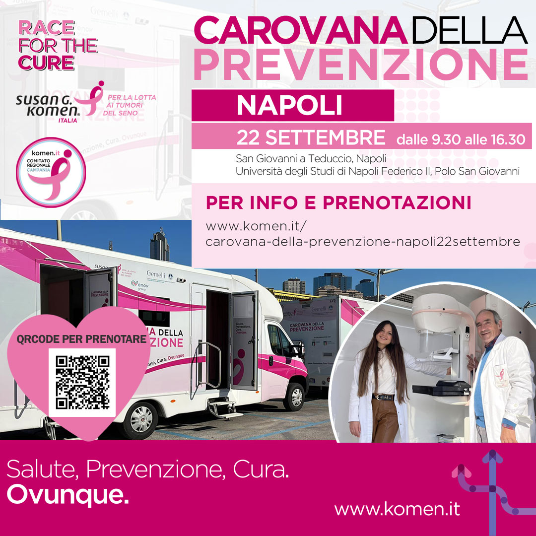 komencampania's tweet photo. #visitespecialistiche #gratuite #donne fuori screening regionali #Napoli 
22/09 h 9.30-16.30 San Giovanni a Teduccio #AppleDeveloperAcademy 
prenota: https://t.co/t6iJixd2Hz
23-24/09 Piazza del Plebiscito h 10-18
prenota: https://t.co/i2VtvAj5CH
#mammografiagratis #Salute https://t.co/iOhuAJIZcm