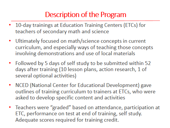 <a href="/asimsalman/">Salman Asim</a> <a href="/WorldBank/">WorldBank</a> <a href="/UMNews/">University of Minnesota</a> <a href="/NYUGlobalTIES/">NYU Global TIES for Children</a> <a href="/McCourtSchool/">McCourt School</a> Paul Glewwe: The training aimed to encourage teachers to use more interactive teaching methods like asking about interest rates at a bank or painting the stars on an umbrella to teach astronomy. Yet the training wasn't effective. #RISEConf2023