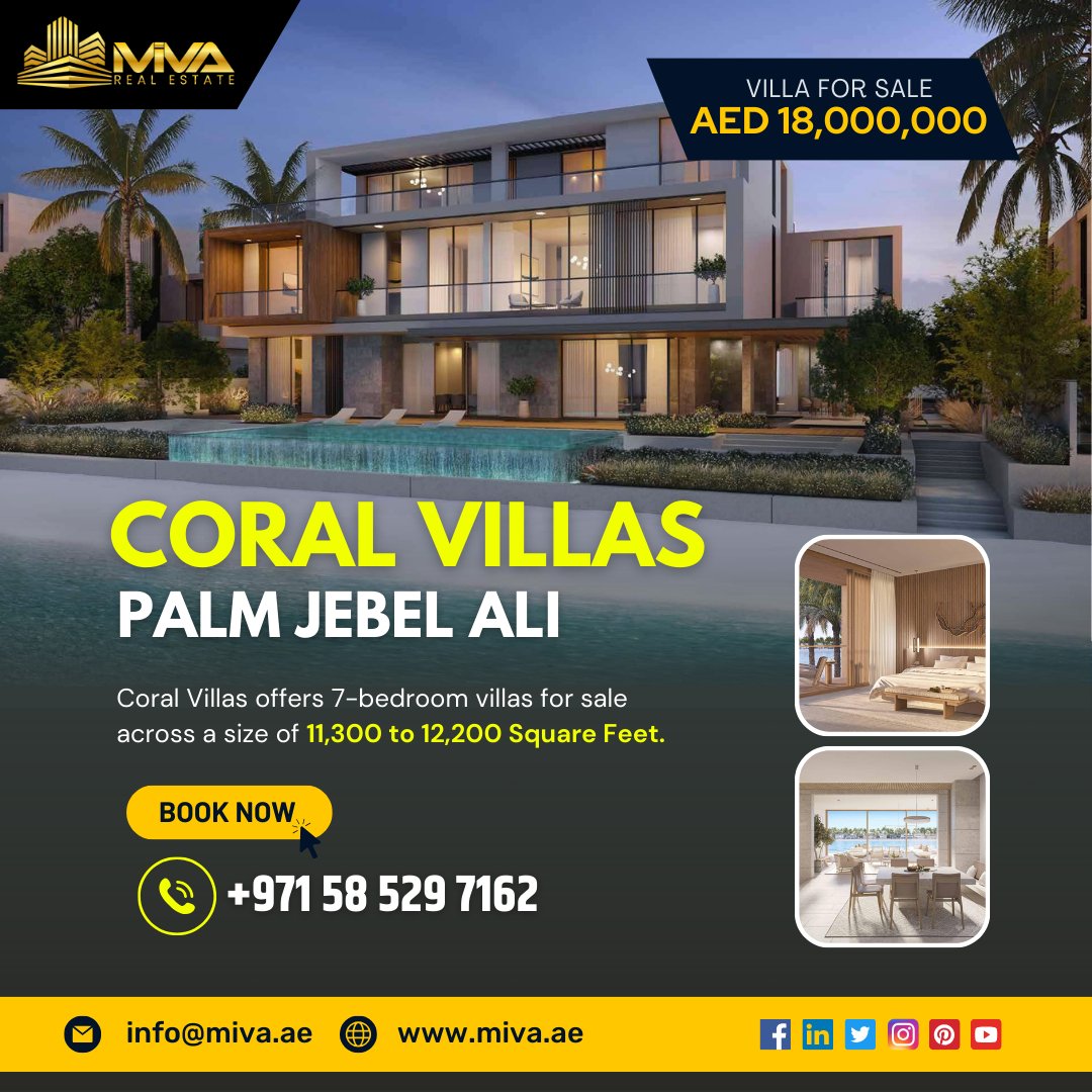 🌴 Coral Villas at Palm Jebel Ali 🏡 - Your Luxurious Oasis 🏝️

🌐miva.ae/apartments-for…

#mivarealestate #CoralVillas #PalmJebelAli #DubaiLuxuryHomes #IslandLiving #OceanfrontProperty #DreamHome #LuxuryRealEstate #realestatedevelopment #dubaidevelopers #visitdubai #dubai #uae