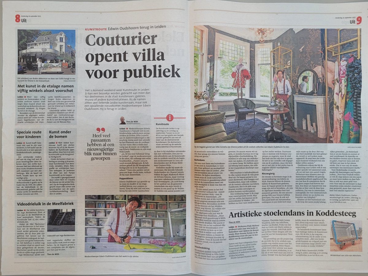 In het Leidsch Dagblad vandaag! Kunstroute Leiden komend weekend van 12 tot 18 uur. Alle locaties, ook Museum De Lakenhal zijn gratis toegankelijk! #MuseumDeLakenhal #KunstrouteLeiden #KRLeiden