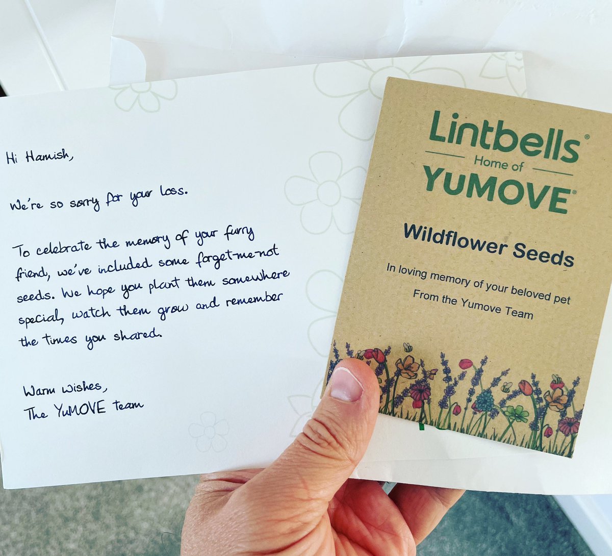 hamishmckcoles's tweet photo. Little acts of kindness make a world of difference to someone’s wellbeing &today it really helped @YuMOVE having lost both our boys in 6 months is hard and gestures like this go a long way. I recommend the tablets as I am sure it helped my boys carry on later into life #yumove https://t.co/7TrFzBzQf3