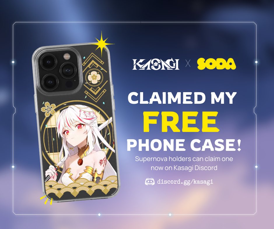 I just got a free iPhone case as @thekasagi holder! 

Super excited for SODA’s launch this November. A global tech accessory brand under Kasagi, they’re collaborating with anime and manga creators for officially licensed products.

#kasagiSODA