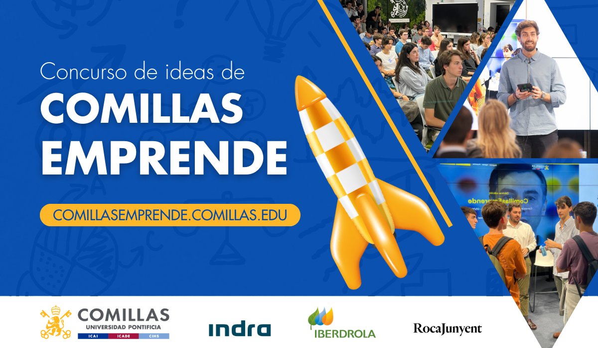 Si crees que tu futuro está en tu propia empresa, la 11ª convocatoria del Concurso de ideas #ComillasEmprende es para ti.🚀✨

📅26 de septiembre, 15:00h.
📍Alberto Aguilera, 32

➡️Apúntate a la sesión de ideación y haz realidad tus ideas:  eventos.comillas.edu/101907/detail/…