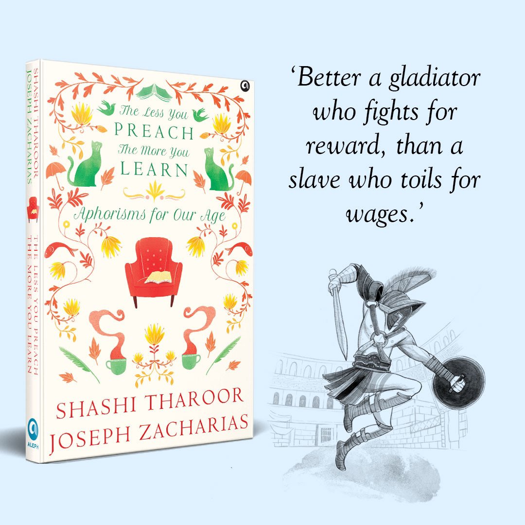 ShashiTharoor's tweet photo. I do believe there's an inner gladiator in each of us which we unleash from time to time.  #TheLessYouPreachTheMoreYouLearn https://t.co/v4Hy2Uzb77