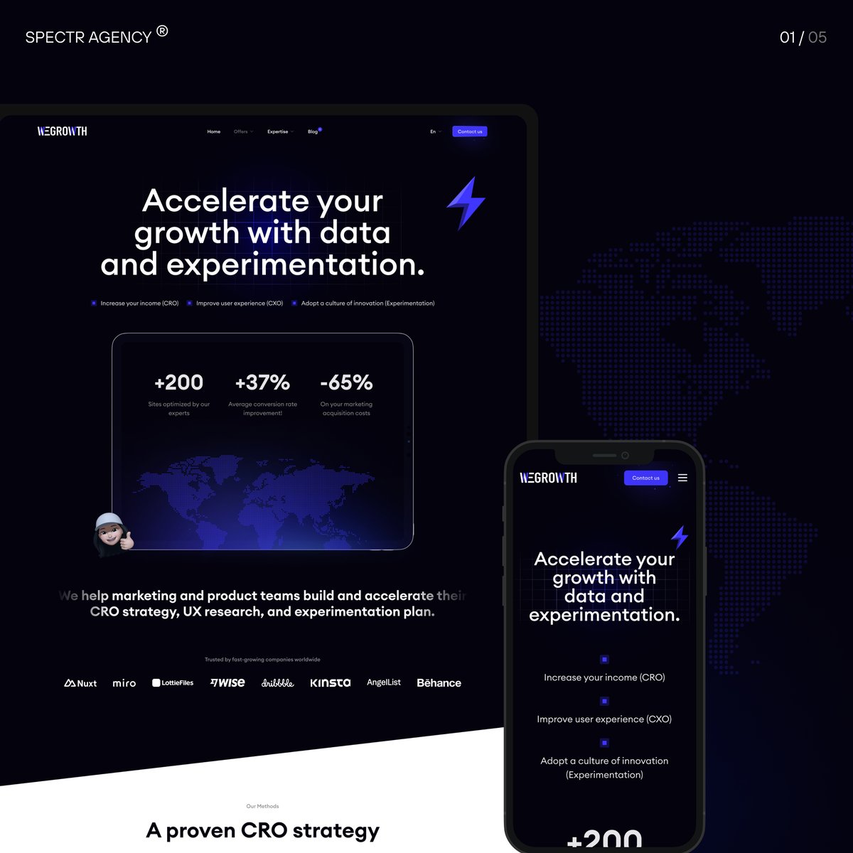 spectragency's tweet photo. 🚀 Website Redesign for WEGROWTH Agency!
Our team has collaborated to refresh the Wegrowth website, ensuring an even more user-friendly and valuable experience for its audience.
#redesign #website #webdesign #uxui #desigagency #webdevelopment #digital #business #Discovery https://t.co/clSYYsod5D